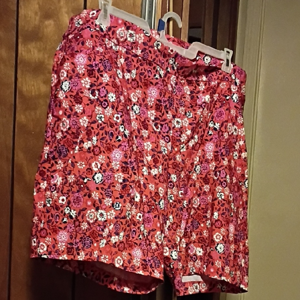 Terra & Sky Red and Pink Floral Shorts